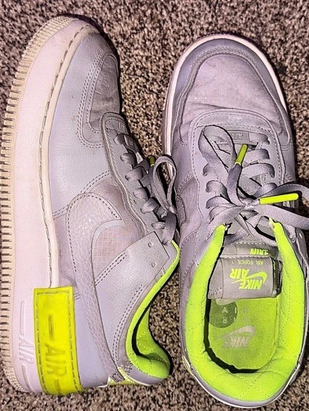 Nike Air Force 1 Sneakers Gray & Green US 9